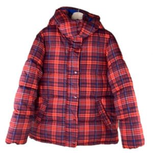 NWOT  Urban Outfitters Red Plaid Puffer Jacket